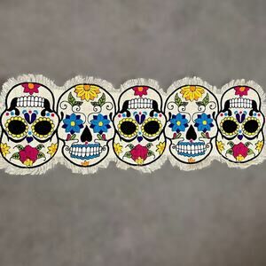 Cynthia Rowley Curious Sugar Skull Table Runner Halloween Day of the Dead Party
